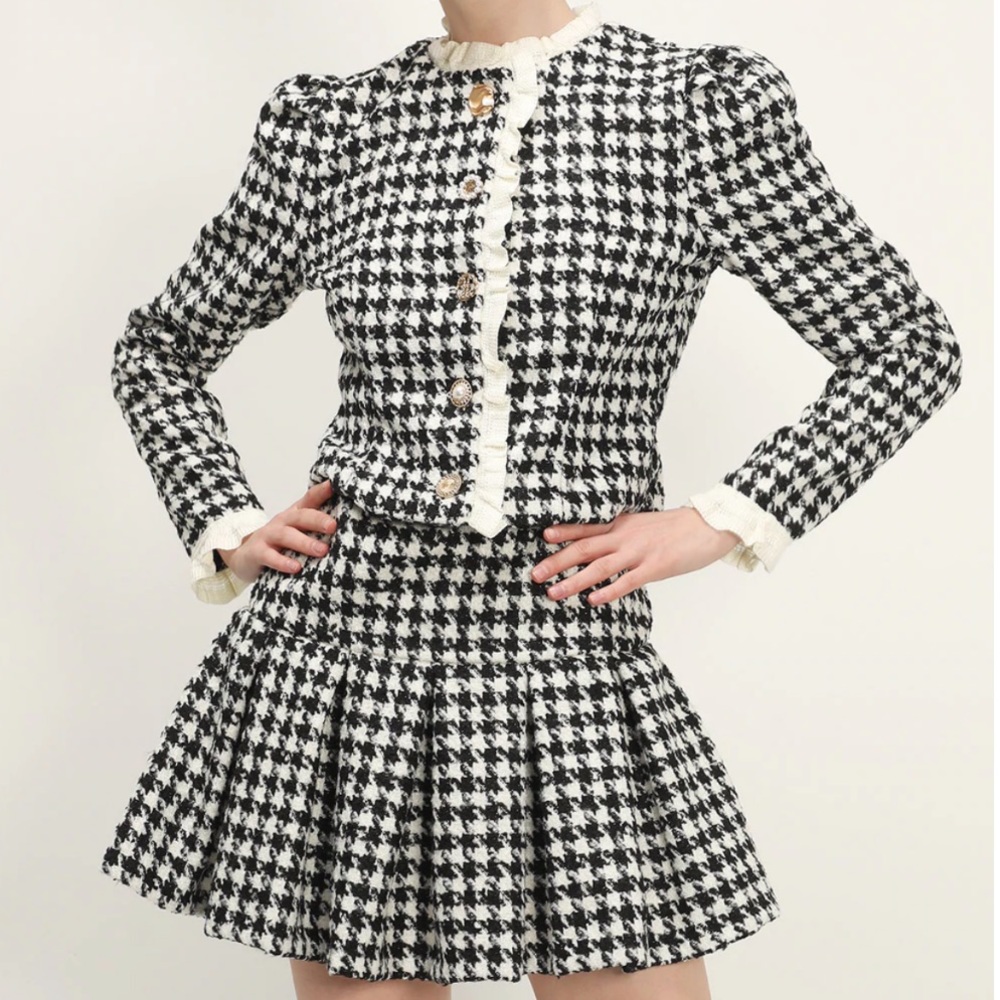 Storets Houndstooth Cropped Jacket
